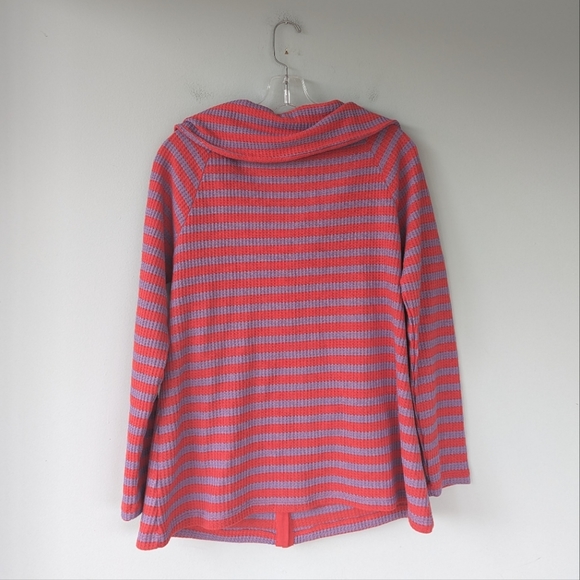 Soft Surroundings Petite Serene Striped Waffle Knit Top - Picture 8 of 9